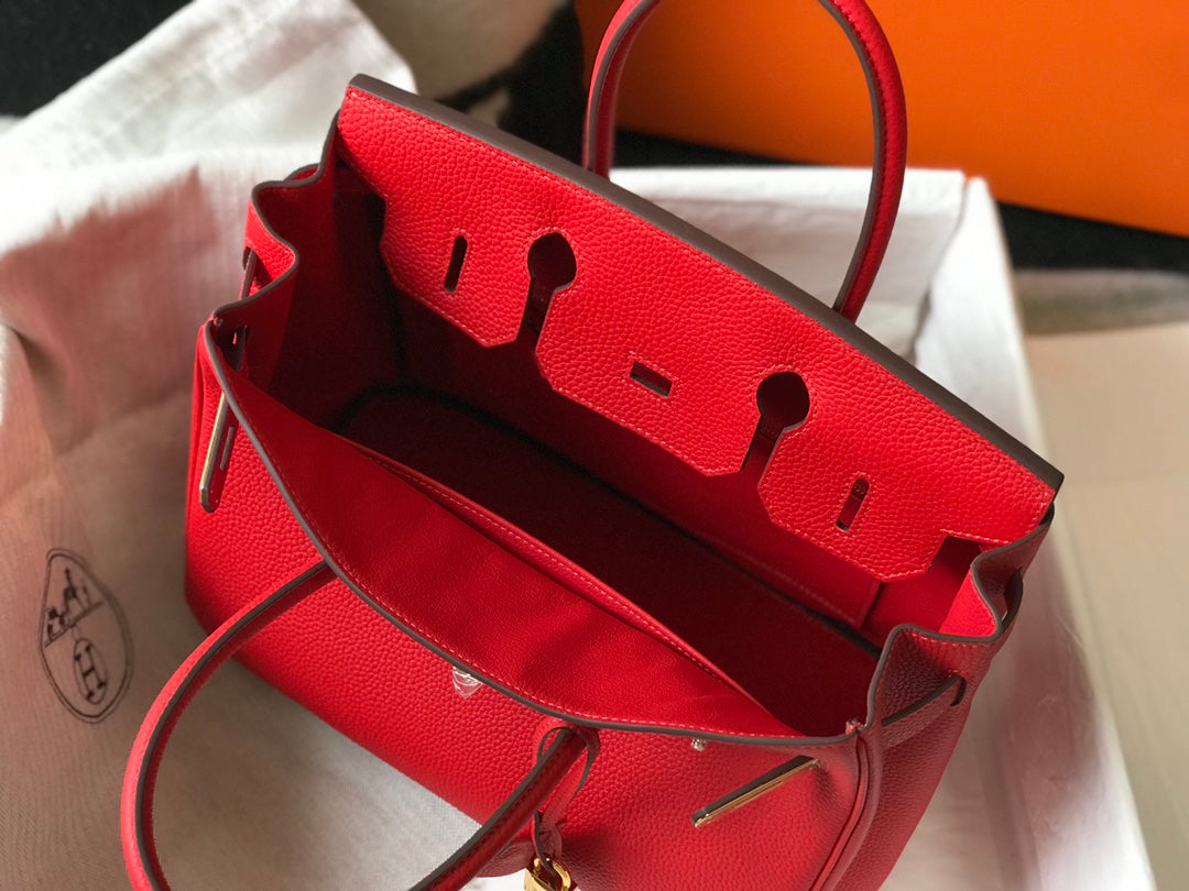 HM BIRKIN 35CM CUIR TOGO ROUGE QUINCAILLERIE DORÉ