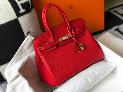 HM BIRKIN 35CM CUIR TOGO ROUGE QUINCAILLERIE DORÉ