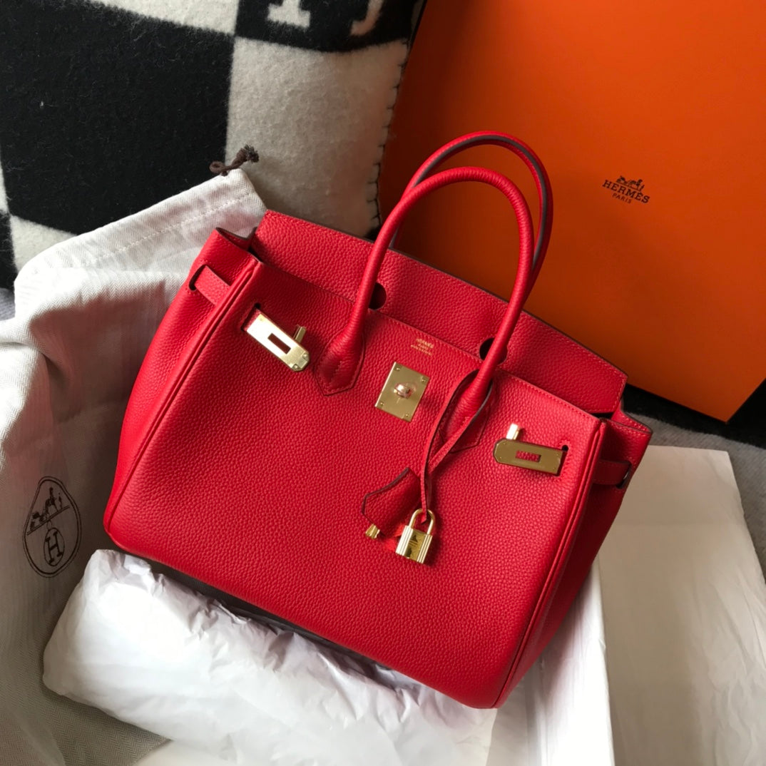 HM BIRKIN 35CM CUIR TOGO ROUGE QUINCAILLERIE DORÉ