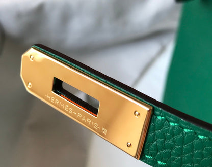 HM BIRKIN CUIR TOGO VERT QUINCAILLERIE DORÉ