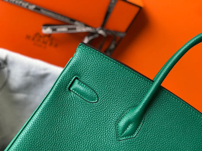 HM BIRKIN CUIR TOGO VERT QUINCAILLERIE DORÉ