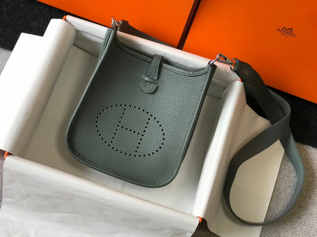 Mini Evelyne 18 cm Vert Amande Togo Quincaillerie Argentée