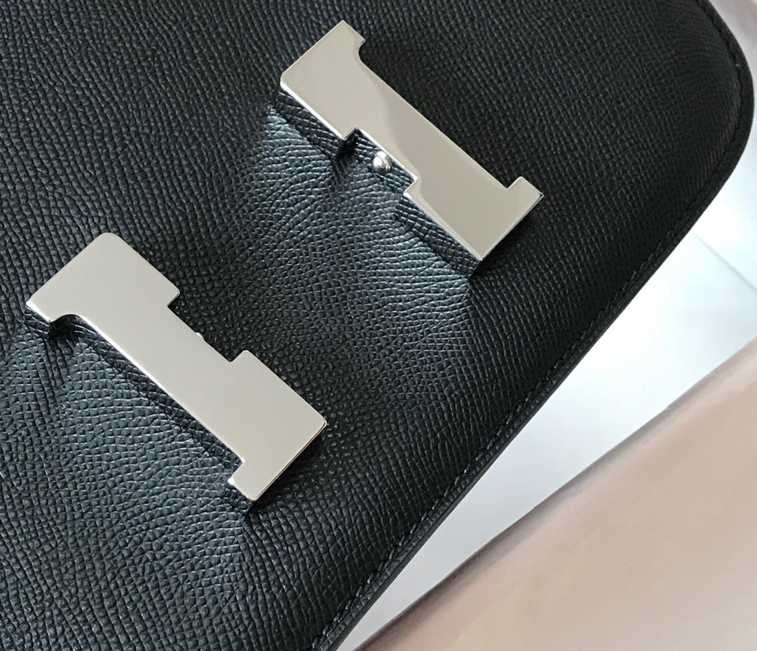 CONSTANCE 24CM EPSOM NOIR QUINCAILLERIE ARGENTÉE