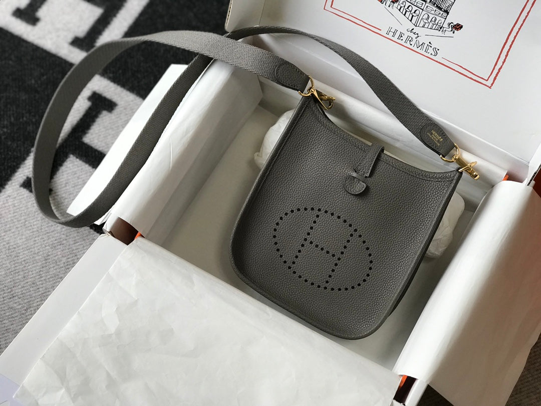 Mini Evelyne 18cm Gris Foncé Togo Ghw