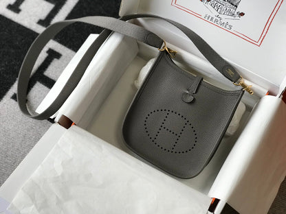 Mini Evelyne 18cm Gris Foncé Togo Ghw