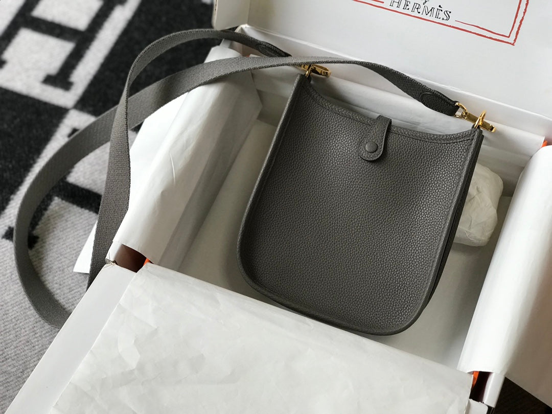 Mini Evelyne 18cm Gris Foncé Togo Ghw