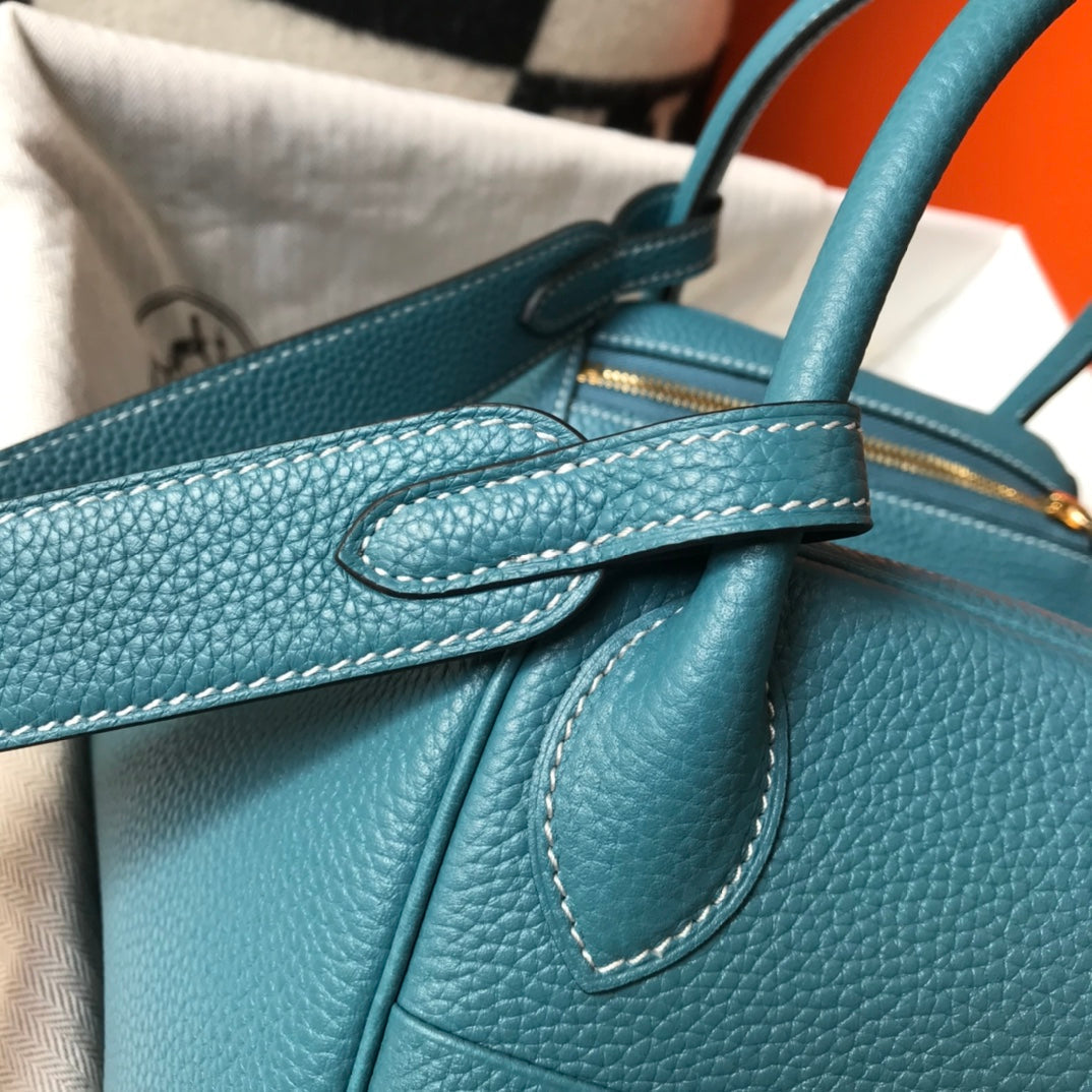 SAC HM LINDY 30 CUIR TAURILLON CLEMENCE SAPHIR