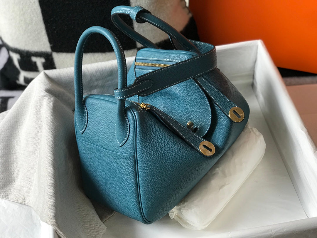 SAC HM LINDY 26 CUIR TAURILLON CLEMENCE SAPHIR