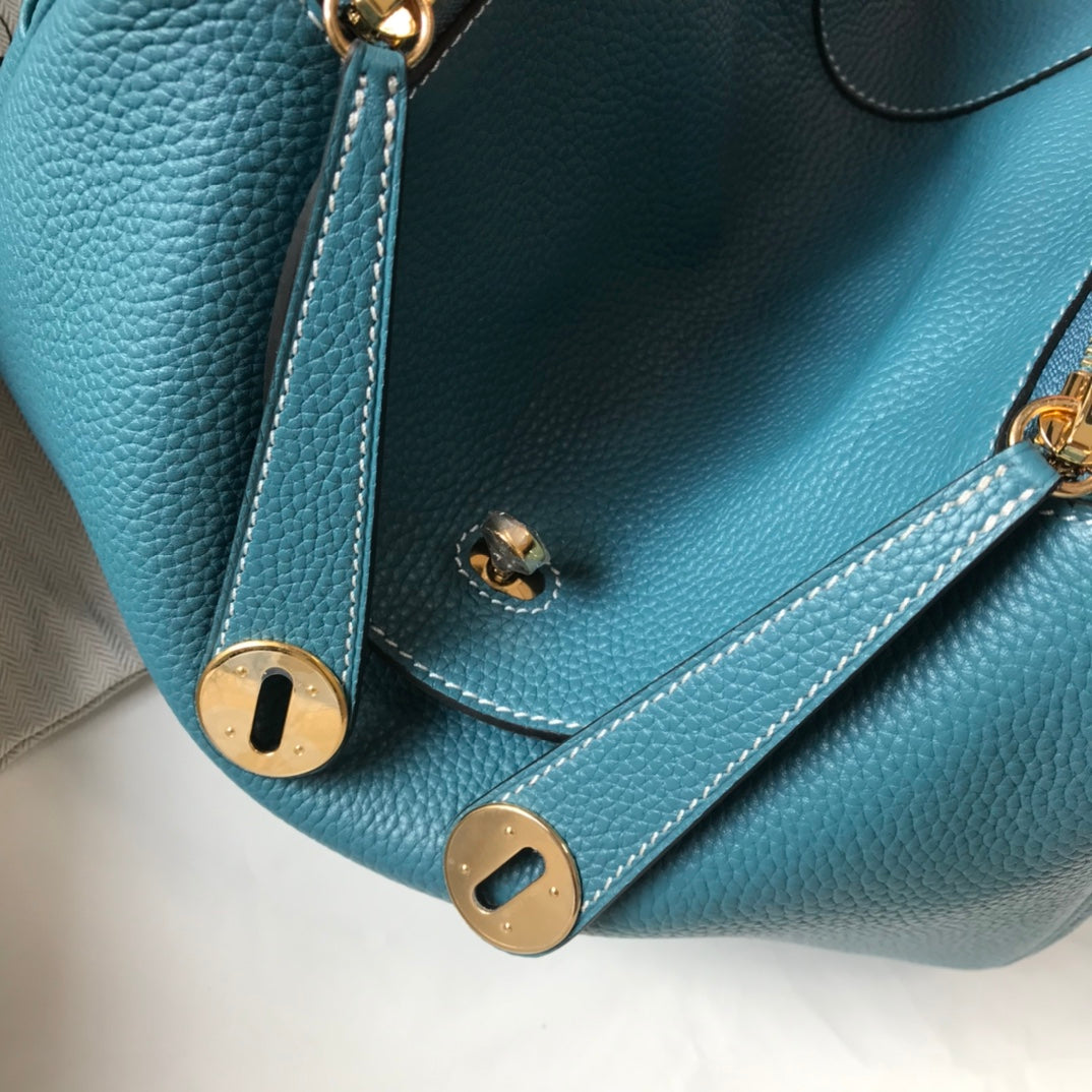 SAC HM LINDY 26 CUIR TAURILLON CLEMENCE SAPHIR