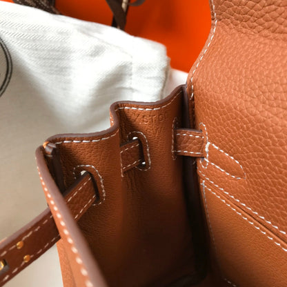 HM Mini Kelly 20 cm en cuir Togo doré et accessoires dorés