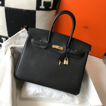 HM BIRKIN 35CM CUIR TOGO NOIR QUINCAILLERIE DORÉ