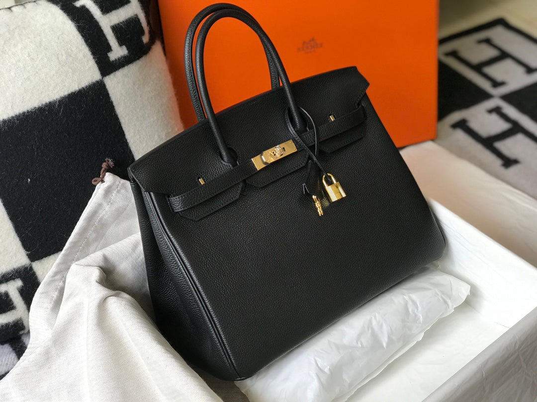 HM BIRKIN 35CM CUIR TOGO NOIR QUINCAILLERIE DORÉ