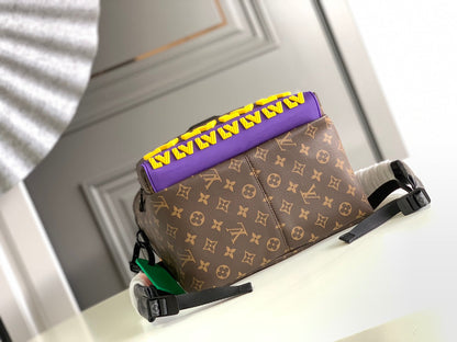 SAC À DOS DISCOVERY 40 EN TOILE MONOGRAMME MARRON LOGO CAOUTCHOUC