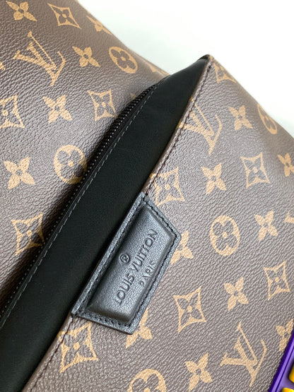 SAC À DOS DISCOVERY 40 EN TOILE MONOGRAMME MARRON LOGO CAOUTCHOUC