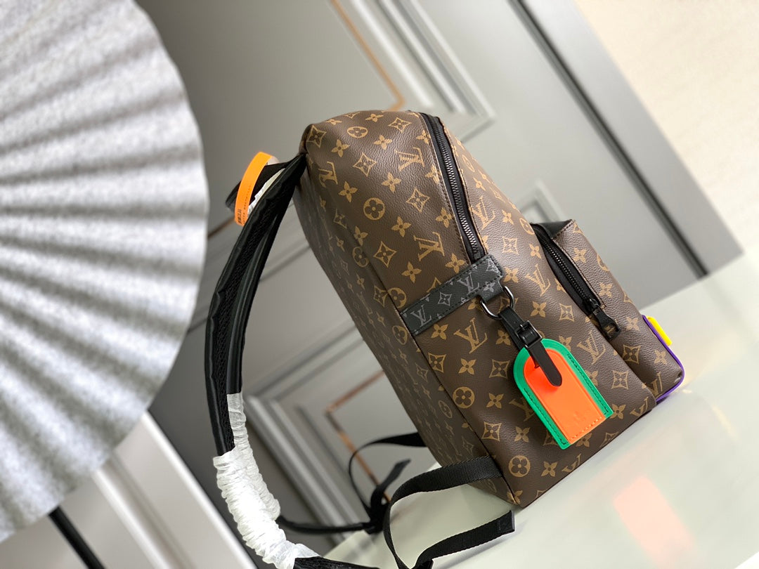 SAC À DOS DISCOVERY 40 EN TOILE MONOGRAMME MARRON LOGO CAOUTCHOUC