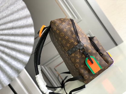 SAC À DOS DISCOVERY 40 EN TOILE MONOGRAMME MARRON LOGO CAOUTCHOUC