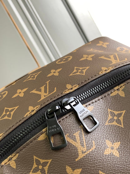 SAC À DOS DISCOVERY 40 EN TOILE MONOGRAMME MARRON LOGO CAOUTCHOUC