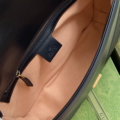 gg marmont 26 cm cuir de veau noir accessoires dorés