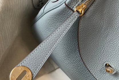 SAC HM LINDY 30 CUIR TAURILLON GRIS TREMPÉ CLEMENCE