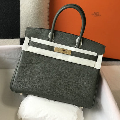 Sac HM Birkin 35 cm en pin, cuir Togo, matériel doré