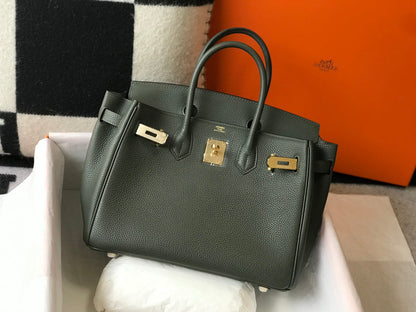 Sac HM Birkin 35 cm en pin, cuir Togo, matériel doré