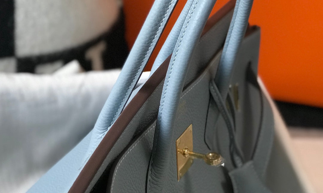 HM BIRKIN 35CM BLEU CIEL CUIR TOGO QUINCAILLERIE DORÉ