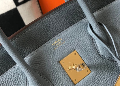 HM BIRKIN 35CM BLEU CIEL CUIR TOGO QUINCAILLERIE DORÉ