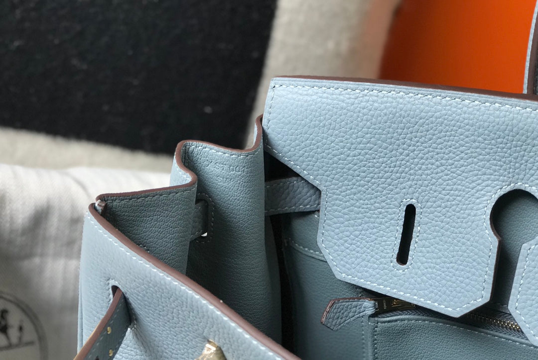 HM BIRKIN 35CM BLEU CIEL CUIR TOGO QUINCAILLERIE DORÉ