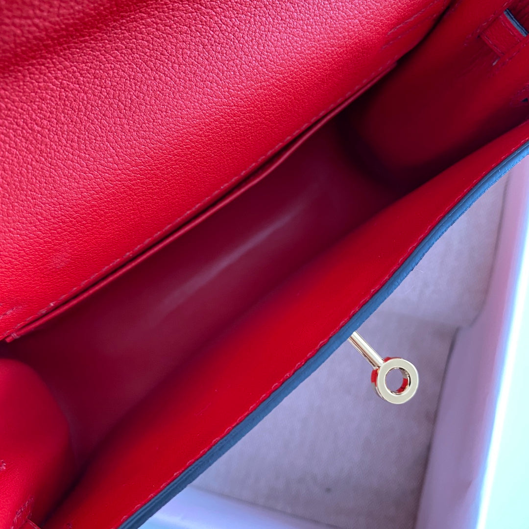 Kelly Danse II 22 cm en cuir rouge Evercolor Ghw