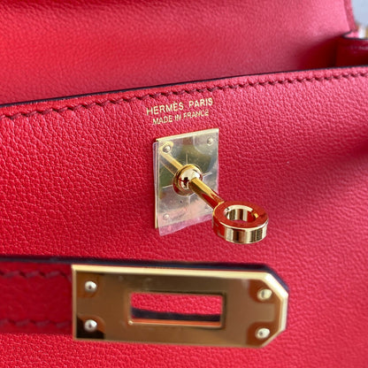 Kelly Danse II 22 cm en cuir rouge Evercolor Ghw