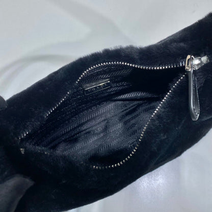 SAC HOBO 23 EN FOURRURE DE LAPIN NOIR