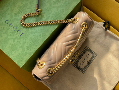 GRAND SAC GG MARMONT MATELASSÉ 26 CUIR DE VEAU BEIGE