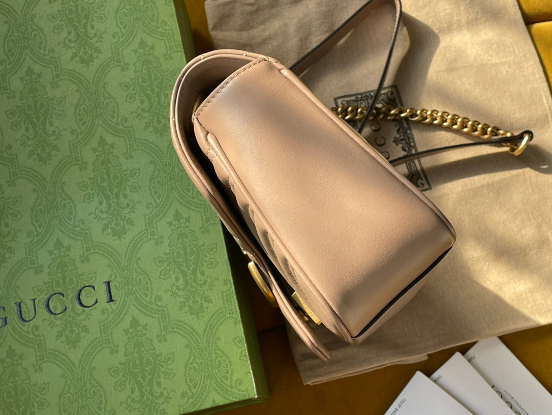 GRAND SAC GG MARMONT MATELASSÉ 26 CUIR DE VEAU BEIGE