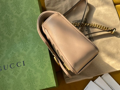 GRAND SAC GG MARMONT MATELASSÉ 26 CUIR DE VEAU BEIGE