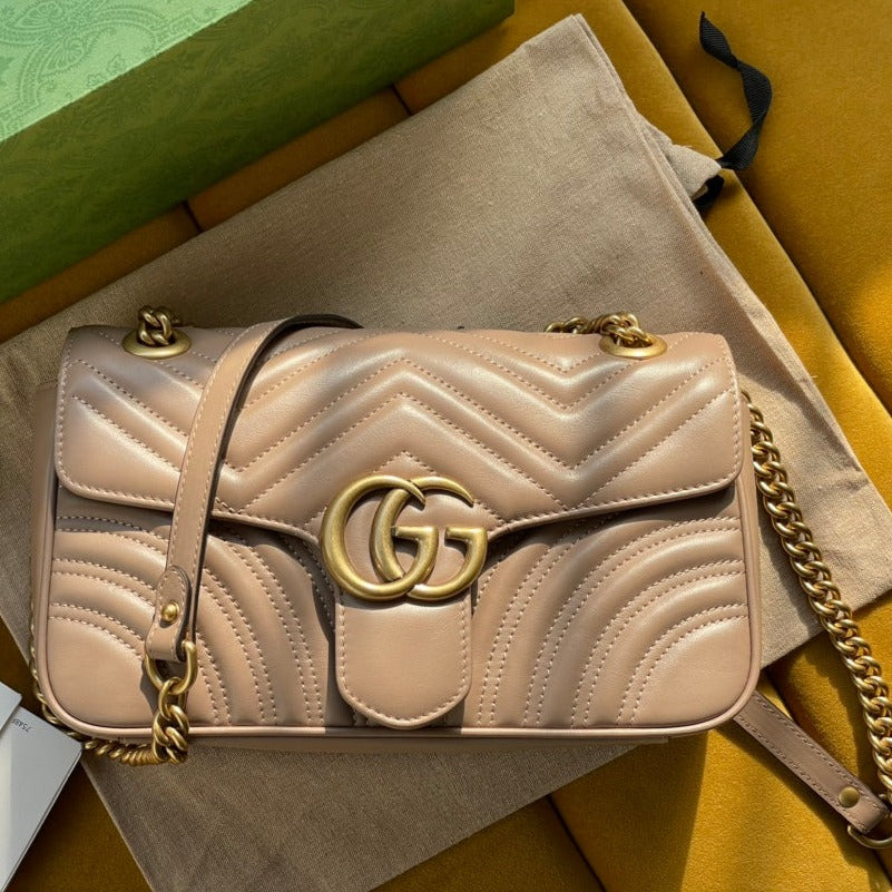 GRAND SAC GG MARMONT MATELASSÉ 26 CUIR DE VEAU BEIGE