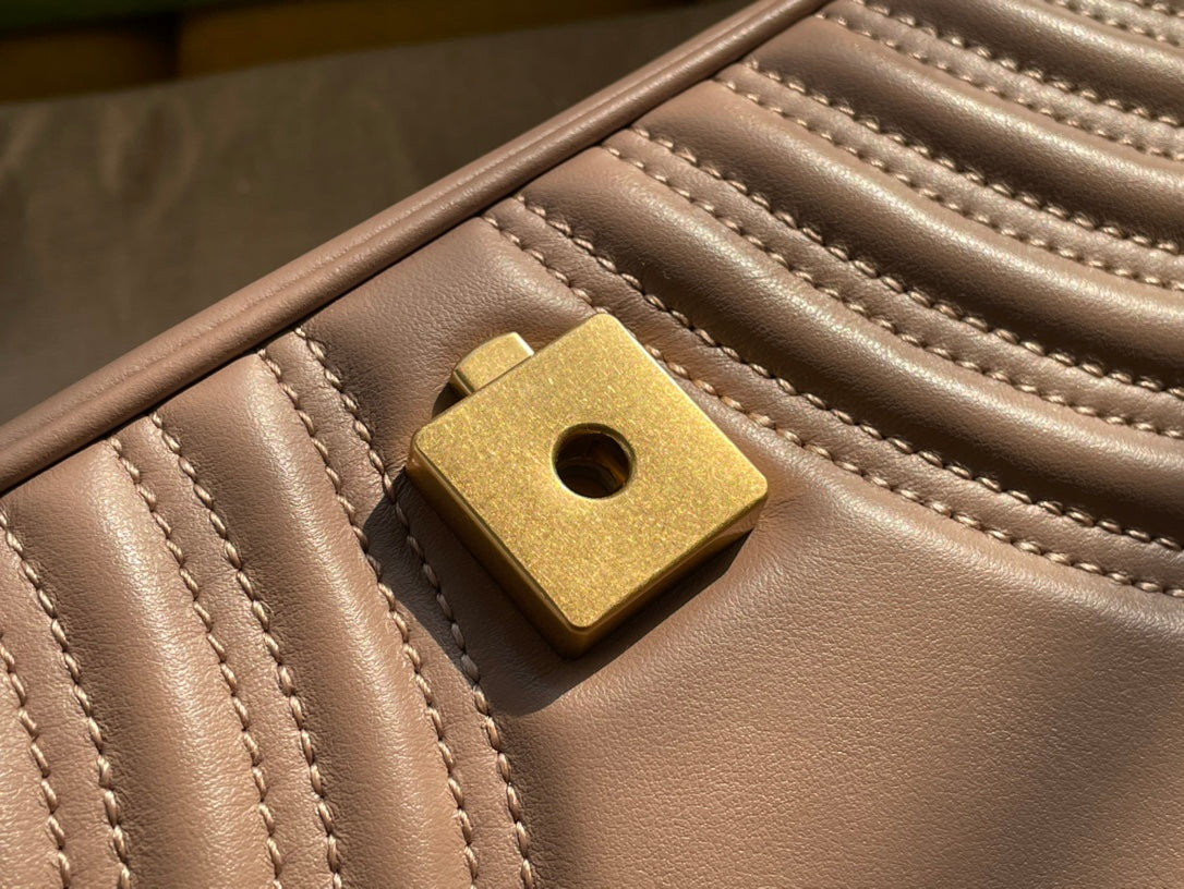 GRAND SAC GG MARMONT MATELASSÉ 26 CUIR DE VEAU BEIGE