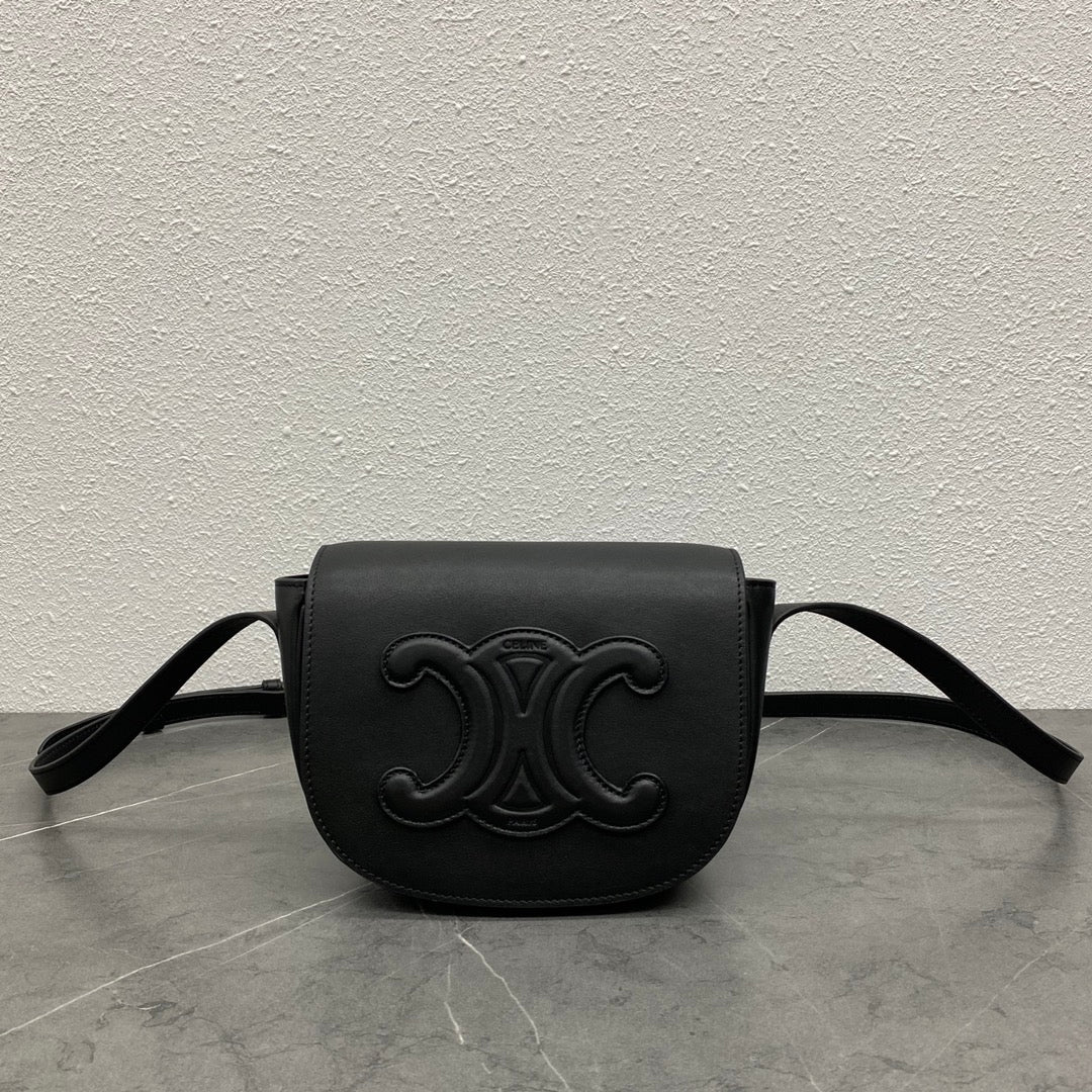 FOLCO CUIR TRIOMPHE 18 EN CUIR DE VEAU NOIR