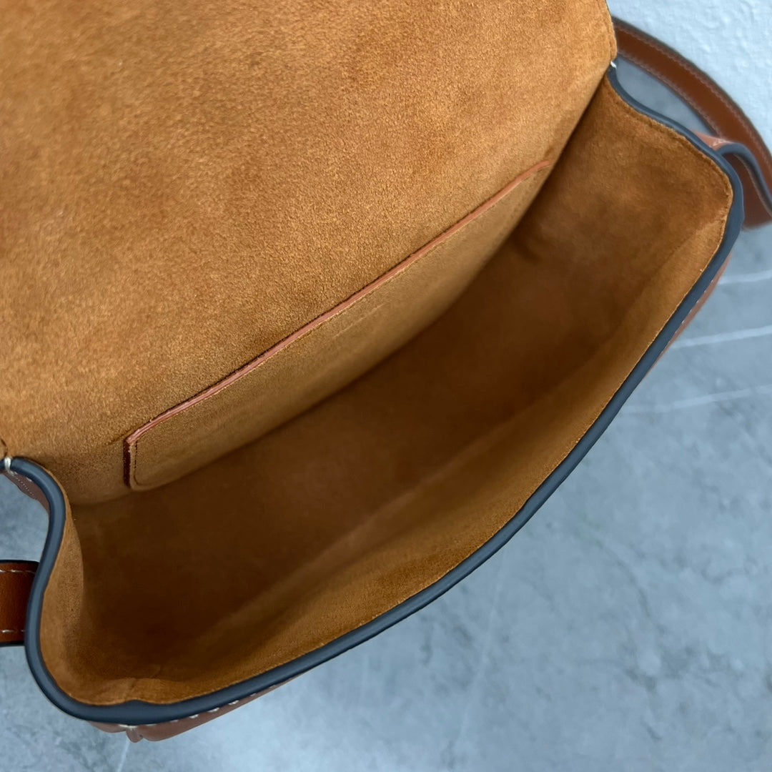FOLCO CUIR TRIOMPHE 18 EN CUIR DE VEAU ROUGE MARRON