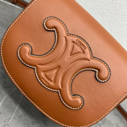 FOLCO CUIR TRIOMPHE 18 EN CUIR DE VEAU ROUGE MARRON