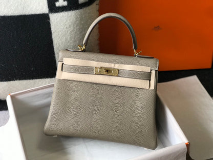 HM KELLY 25CM TAUPE TOGO QUINCAILLERIE OR