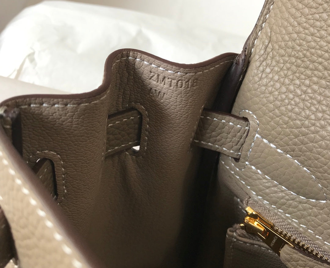 HM KELLY 25CM TAUPE TOGO QUINCAILLERIE OR
