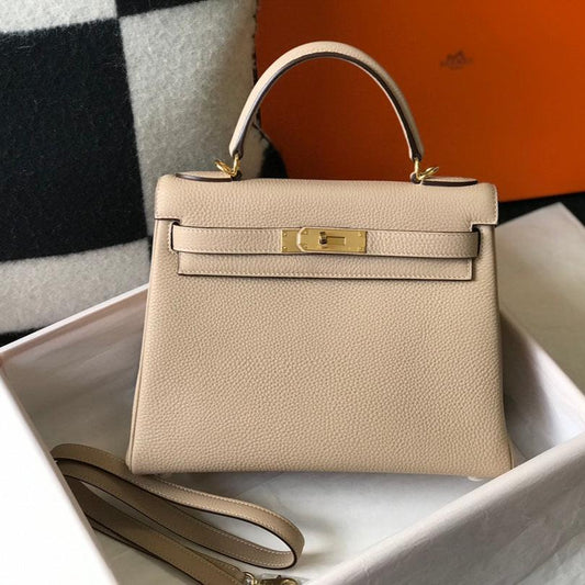 HM ケリー 25cm ベージュ トーゴ ゴールド金具