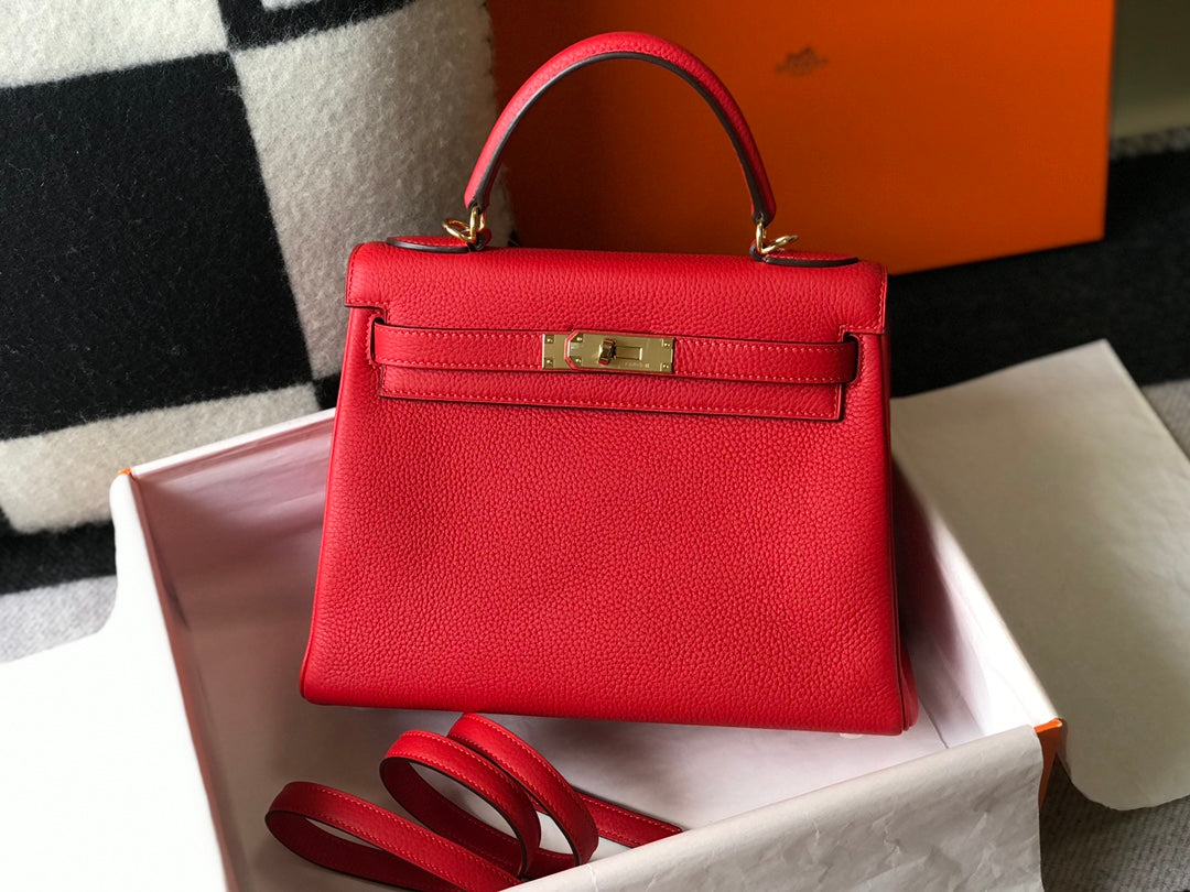 HM KELLY 28CM ROUGE TOGO QUINCAILLERIE OR