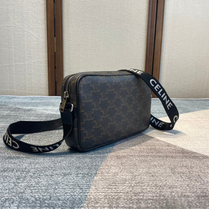 SAC MESSAGER MOYEN 23 EN TOILE TRIOMPHE NOIRE