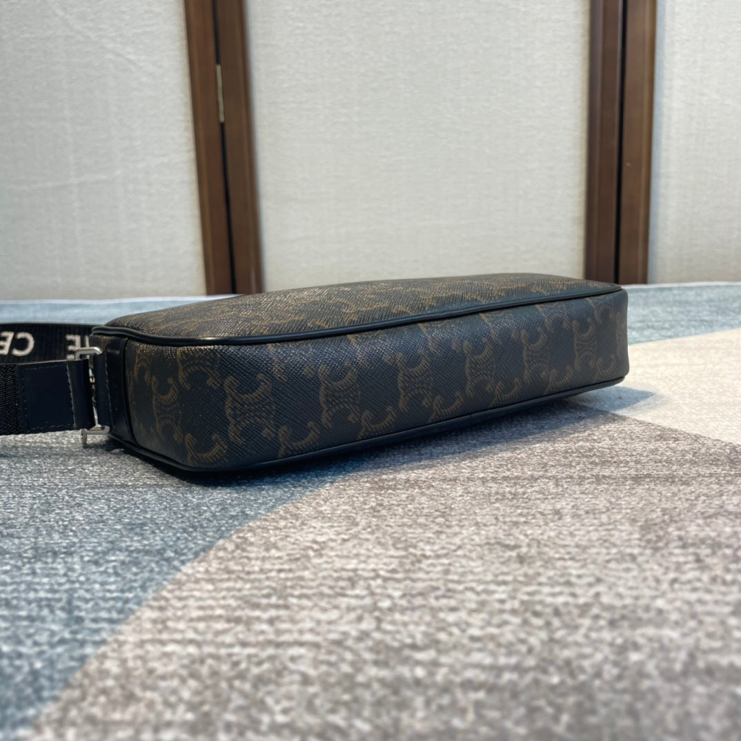 SAC MESSAGER MOYEN 23 EN TOILE TRIOMPHE NOIRE