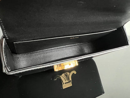 SAC À BANDOULIÈRE CHAÎNE EN CUIR DE VACHE NOIR TRIPHOME 20