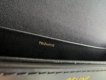 SAC À BANDOULIÈRE CHAÎNE EN CUIR DE VACHE NOIR TRIPHOME 20