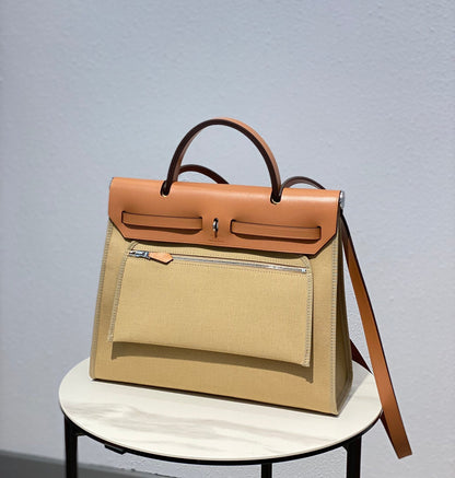 ヘルバッグ 31 トワルベージュ キャンバス ゴールド 牛革