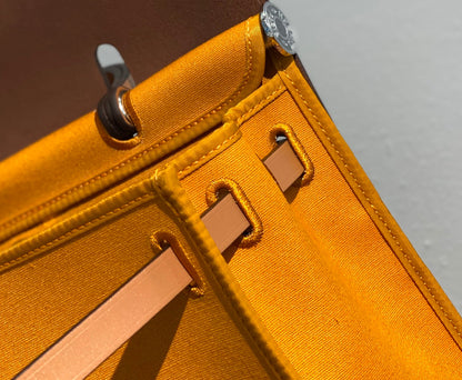 Herbag 31 Toile Jaune Foncé Toile Cuir de Vachette Doré
