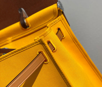 Herbag 31 Toile Jaune Toile Cuir de vachette doré